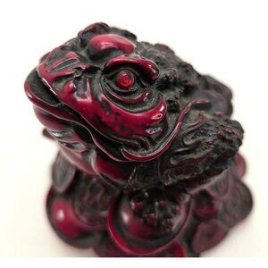 Feng Shui Money Frog Toad Figurine With Coins For Prosperity Wealth Decor je228